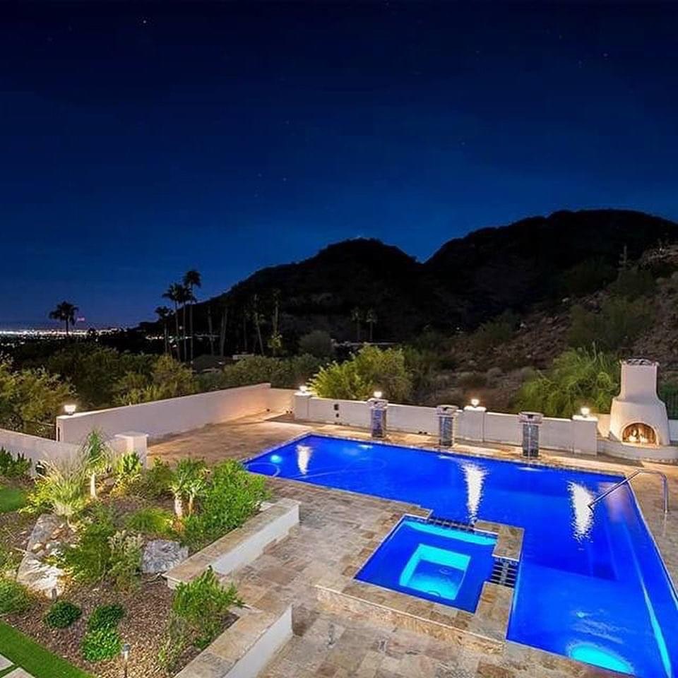 Aqua Blue pool & spa transformation final — night