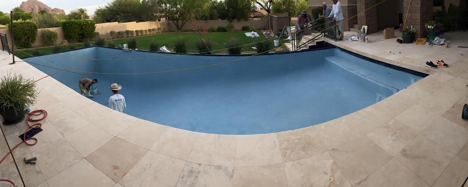 Aqua Blue mini pebble finish after pebble